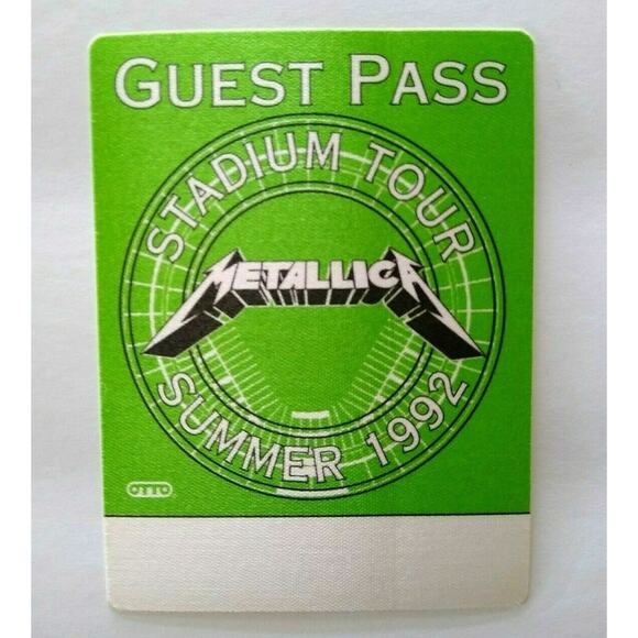 Metallica Backstage Pass Original 1992 Hard Rock Heavy Metal Music Tour Green - Picture 2 of 3